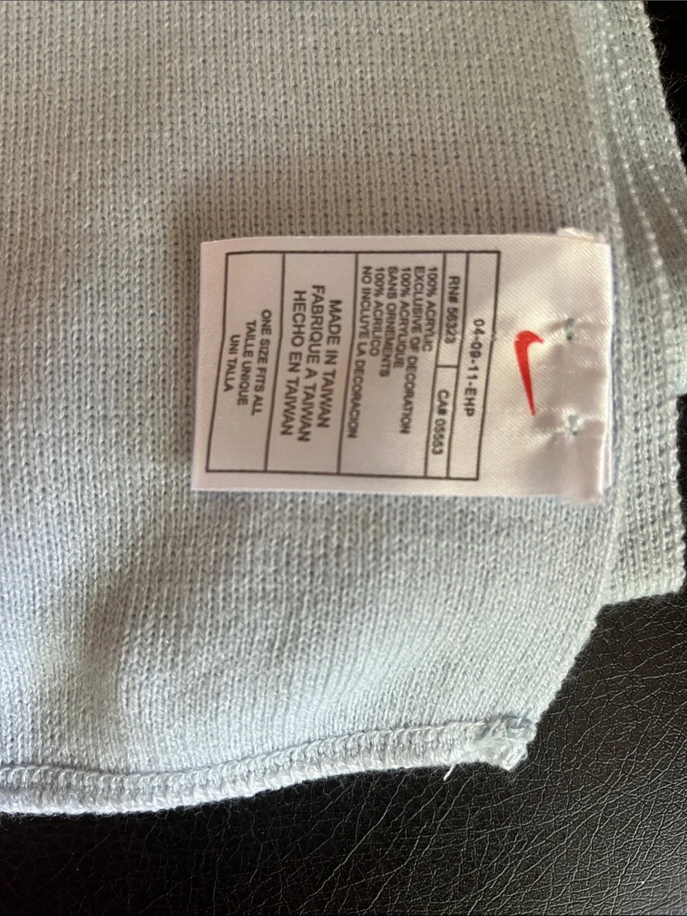 Nike Cream Knit Scarf with Subtle Embroidered Logo